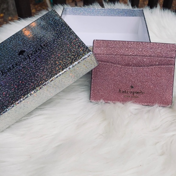 kate spade Accessories - Kate spade Lola glitter card case pink